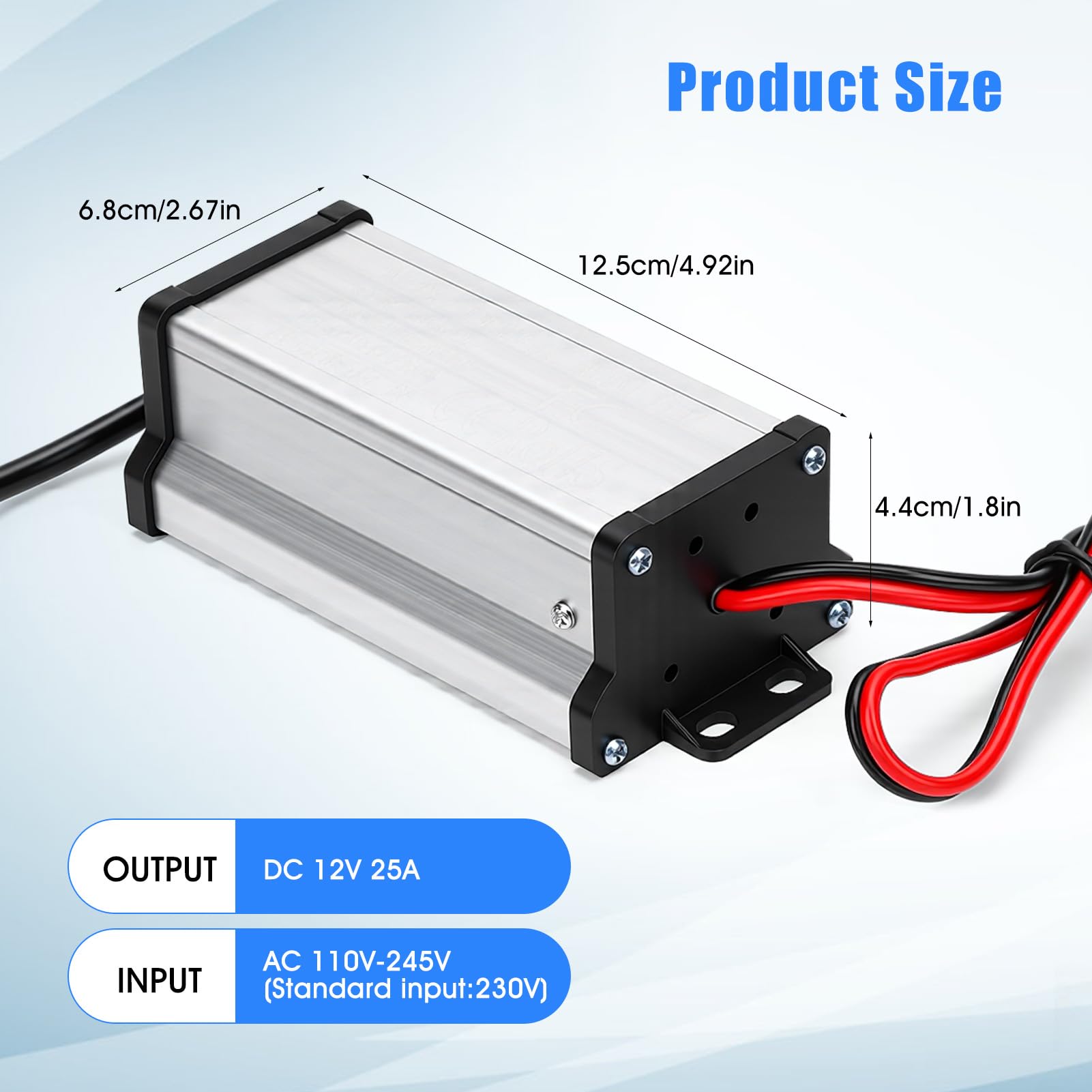 Convertitore da 220V a 12V, Adattatore di Alimentazione per riscaldatore, leggero e portatile Convertitore Di Tensione per roulotte, camper, illuminazione LED garage o interni