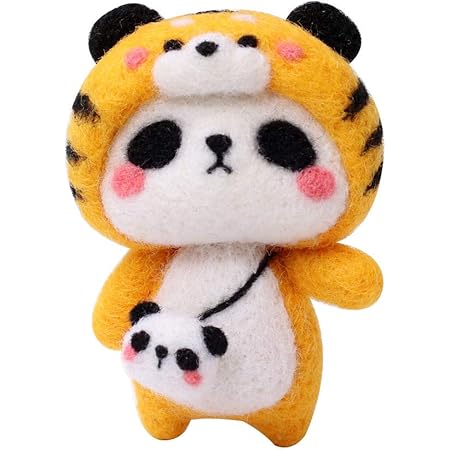 Amazon Co Jp Maxleaf 羊毛 フェルト キット 手作り Diy素材 手芸 ふわふわ フェルトツール ニードルフェルト タイガーハットパンダ ホビー