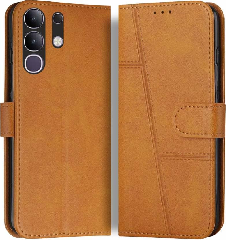 Image of for Vivo Y31 Pro 5G / Vivo T4X 5G / iQOO Z10X 5G Flip Cover Leather Finish | Inside TPU with Card Pockets | Wallet Stand | Complete Protection Flip Case