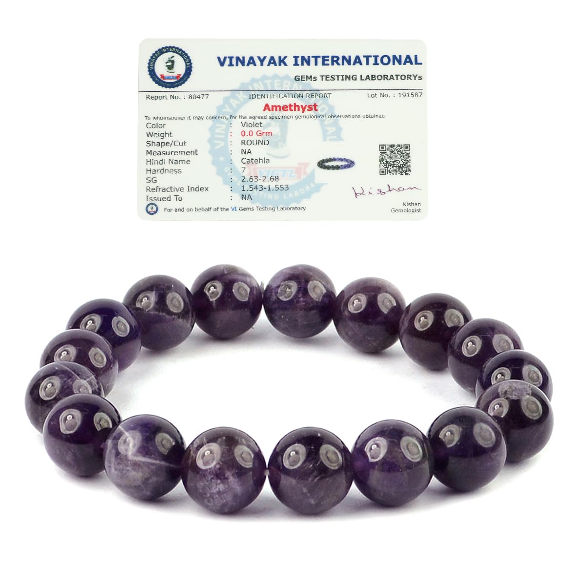 Purple Natural Amethyst Bracelet, Size: 8mm At ₹ 218/piece In Khambhat - Foto 2