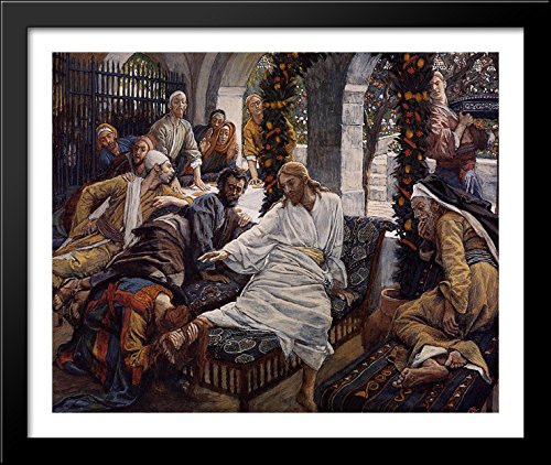 Mary Magdalene s Box of Very Precious Ointment 34x28 Large Black Wood Framed Print Art by James Tissot