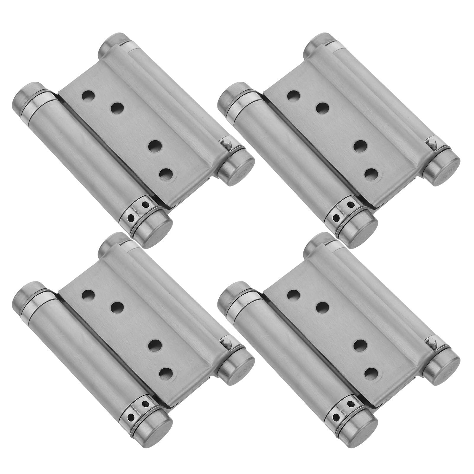 4 Pezzi Cerniere per Porte Doppia Molla in Acciaio Inox Argento