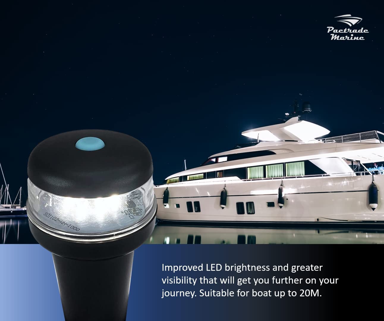 Pactrade Marine Underwaterライト超明るいLEDステンレススチールサーフェスマウント、ホワイト Amazon.com: Pactrade Marine Boat Navigation Lights LED