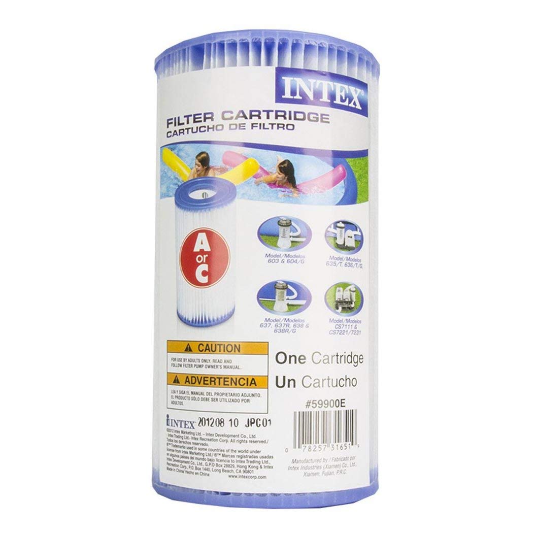 Intex Cartucho de Filtro Tipo A (59900E) – Repuesto Tipo A y C para filtros de Piscina fáciles de Instalar, 12 Unidades