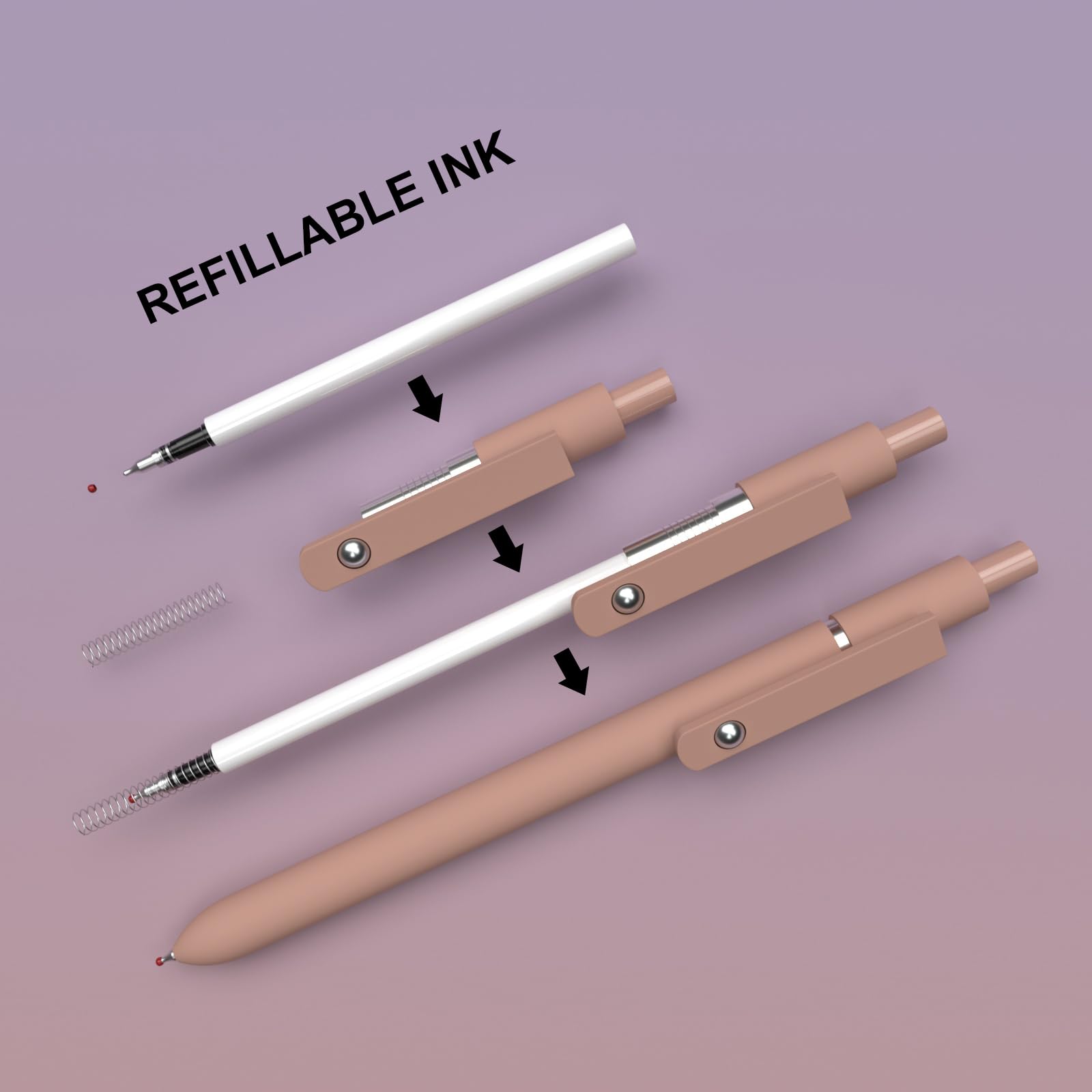 Penne gel da 0,5 mm, ad asciugatura rapida, inchiostro nero, punta fine e liscia, penne estetiche per infermieri, forniture per ufficio e scuola, per donne, uomini, studenti (10 pezzi