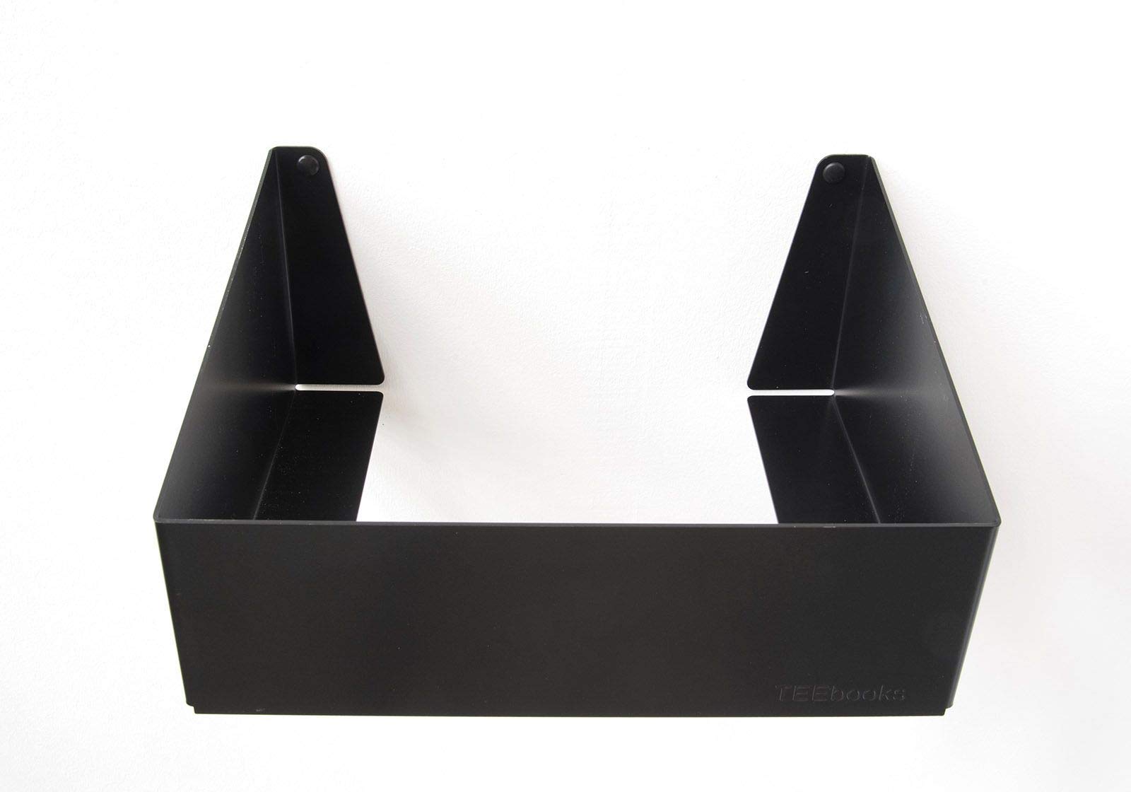 TEEbooks – 1 Schallplatten Wandhalterung 32 cm | Vinyl Regal aus Stahl Schwarz | Unsichtbares Schallplattenregal Design | Einfache Wandmontage | Hergestellt in Italien