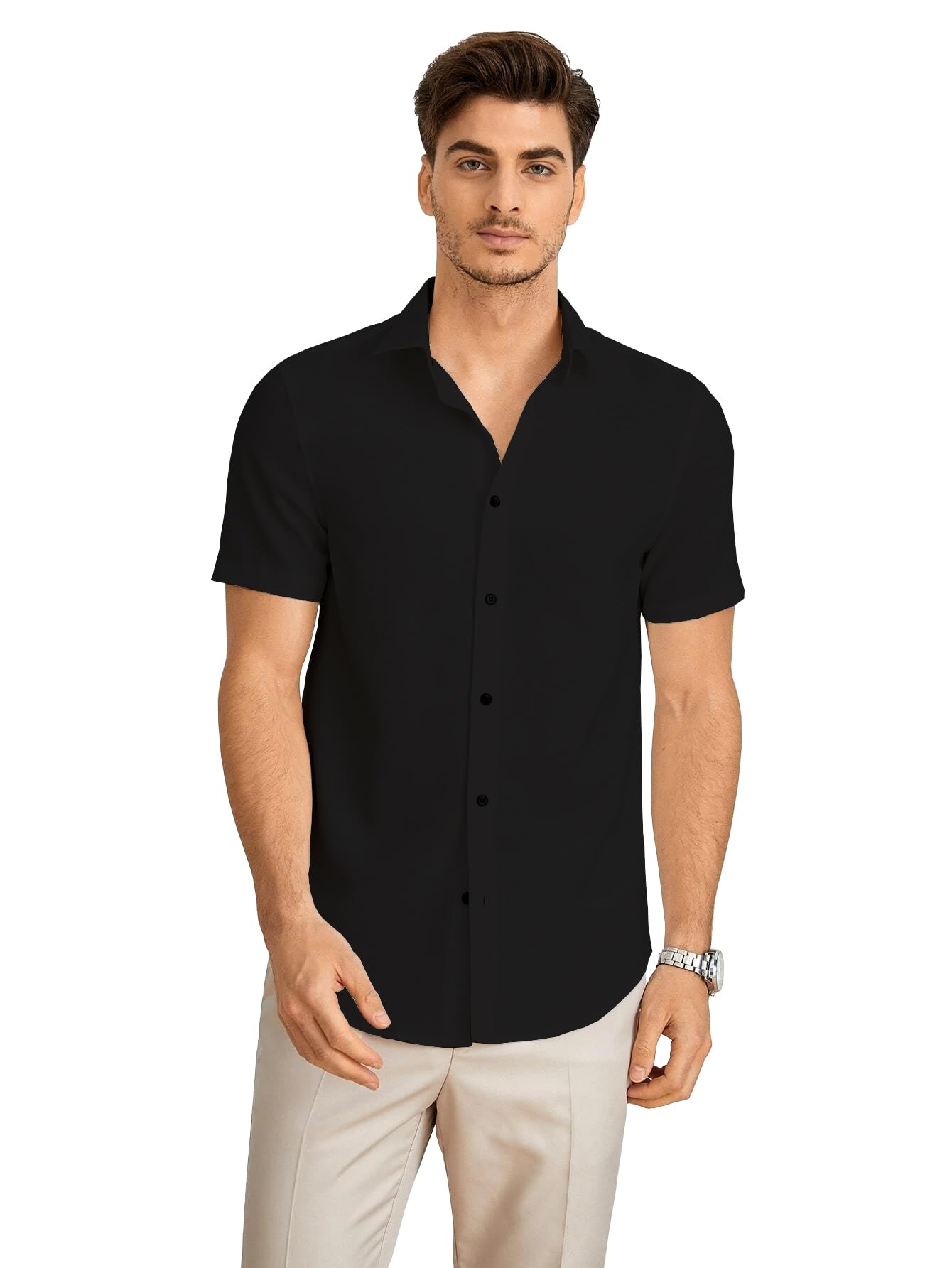 TAGDOMen's Casual Shirt|| Solid Shirt|| Half Sleeve (5160)