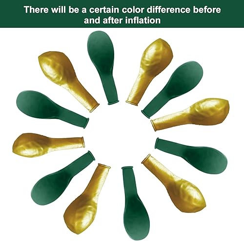 Miniatura 4 de Globos verdes y dorados, 124 piezas de 5, 10, 12, 18 pulgadas, color verde oscuro y dorado metálico, kit de guirnalda de arco para cumpleaños,