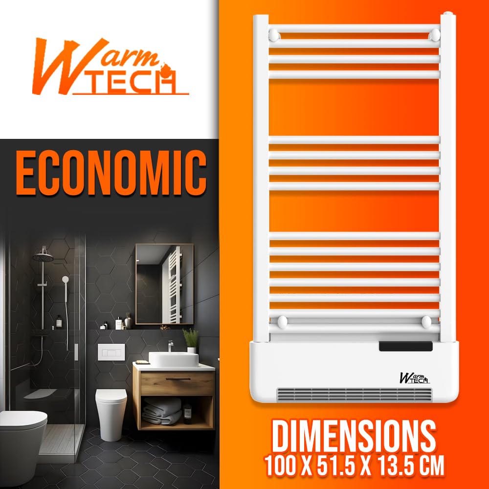 Radiateur sèche serviettes avec fluide 500W + soufflerie 1000W - Warmtech