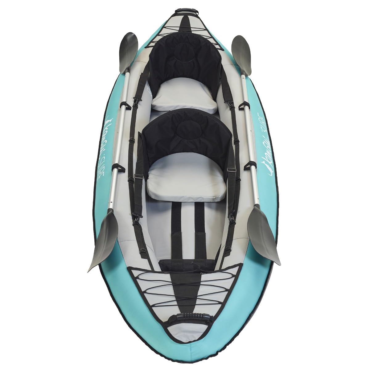 Kangui Canoë Kayak Gonflable LAORI 1 à 2 Places + pagaie + Sac Transport + Pompe Double Action + sièges + cale-Pied