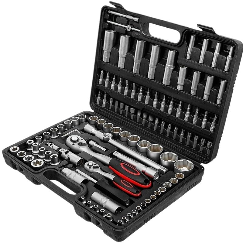 Kluczy nasadowych z grzechotką narzędzie do naprawy samochodu zestaw Torque Combo 1/4 3/8 1/2 Zestaw przedłużek(108pcs)