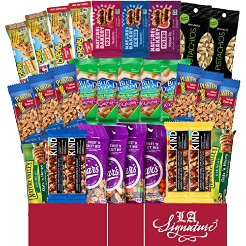 Ultimate Healthy Care Package (30 Count) – Bars & Nuts Variety- Gift Box Bundle Present – Kids, Adults, Boys, Girls, College Student,