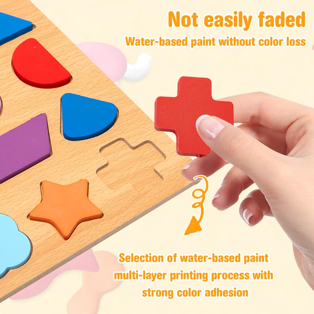 ABC Legno Puzzle Alfabeto Tavola 6 Pezzi Puzzle Lettere e Numeri, Tangram Tetris Puzzle di Legno Geometrico Montessori Gioco Lettere Alfabeto Puzzle, Regali Educativi per Bambini