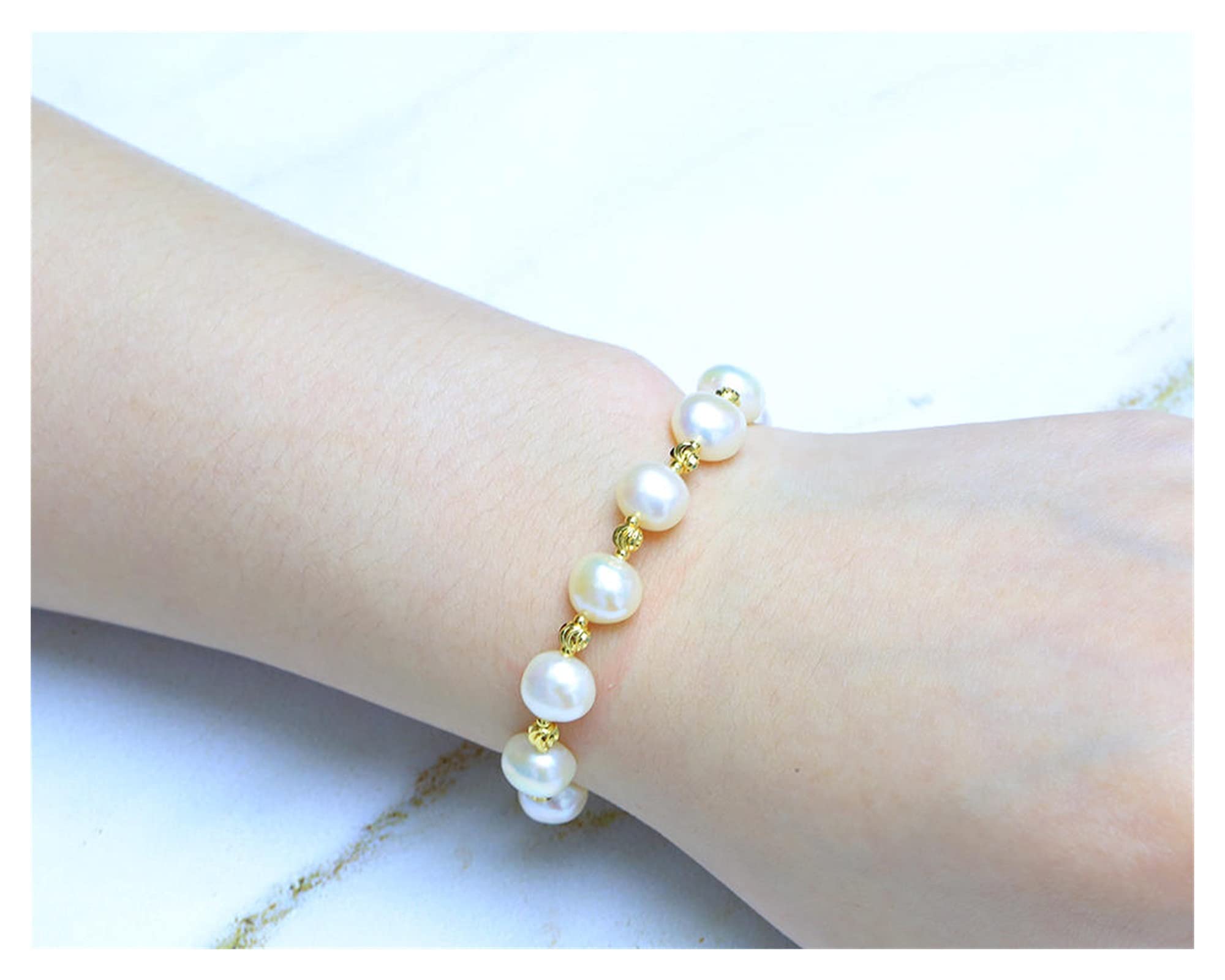 Pulseras para Mujer barrocas, Pulseras de Perlas Naturales de Agua Dulce, joyería de Perlas Irregulares de Colores Mezclados, Azul, 45cm