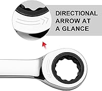 Vista 4 de Jetech Llave combinada de trinquete de 1316 pulgadas, llave de engranajes de grado industrial con diseño de 12 puntos, trinquete de 72 dientes