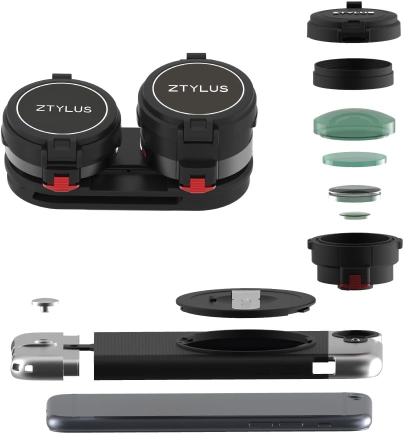 Ztylus Z-PRIME Lens Kit for iPhone 6s / 6: Super Wide Angle Lens, 2X Telephoto Lens and Ztylus Metal Series Case