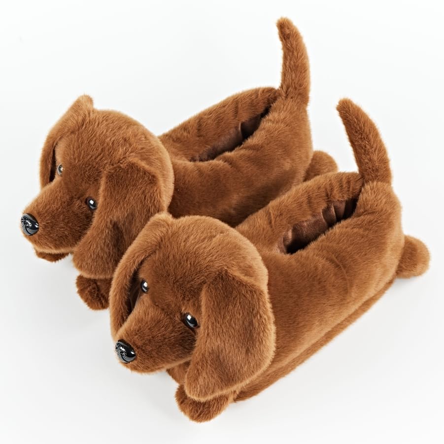 Image of ooohyeah Women's Funny Animal Hug Plush Non-Slip Slippers, Novelty Cute Cozy Warm Slippers with Grips for Women