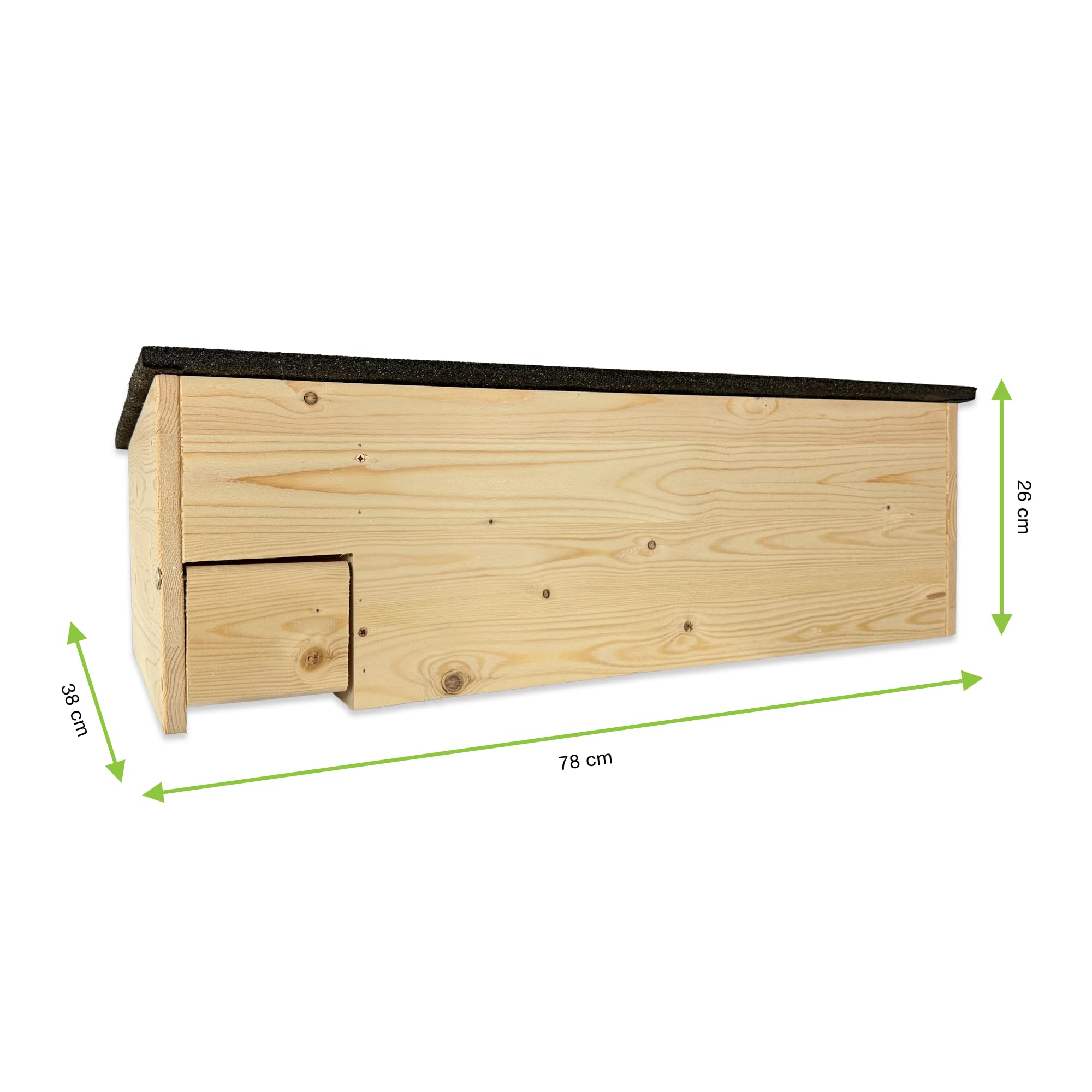 GARTENETAGE XXL Igelhaus mit Rattenklappe aus zertifiziertem Holz – wetterfestes Igel Schutzhaus mit Labyrintheingang