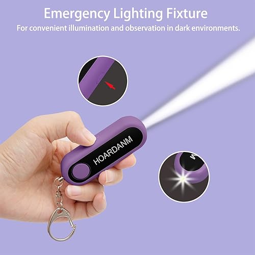 Miniatura 5 de Alarma personal para mujeres, niñas, alarma de seguridad personal simple, luz estroboscópica LED extra, llavero de autodefensa de seguridad, cuernos