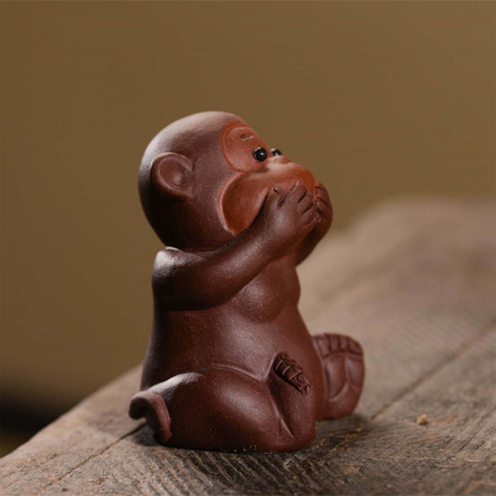 Amazon.co.jp: かわいい 猿の置物 4匹セット インテリア雑貨 風水