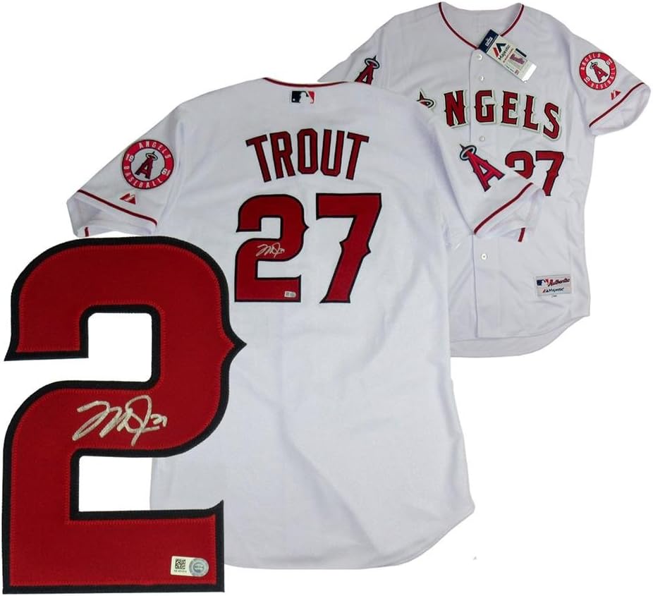 Mike Trout Autographed Jersey Majestic Hologram Autographed MLB