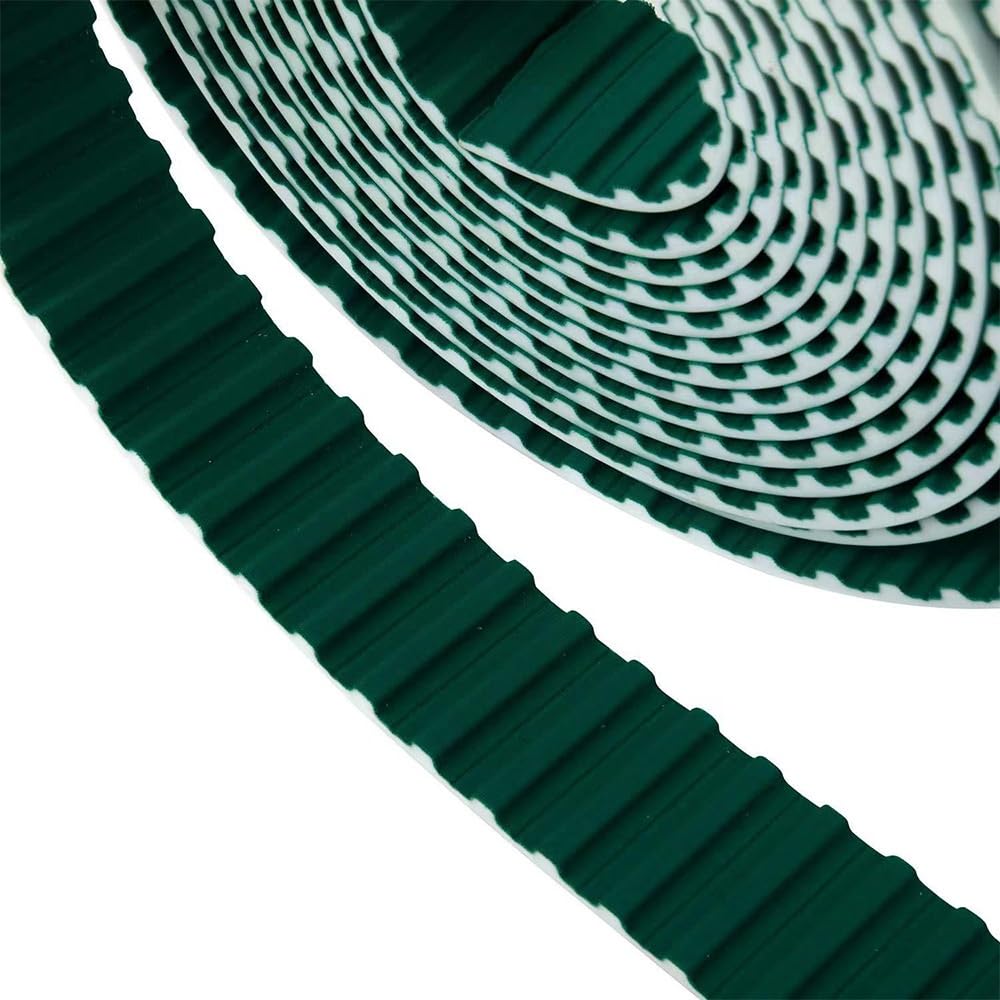 Courroie de distribution T5 en polyuréthane à extrémité ouverte 5-50 m Longueur 10 mm Largeur Blanc Vert Noir (10 mètres, Vert)