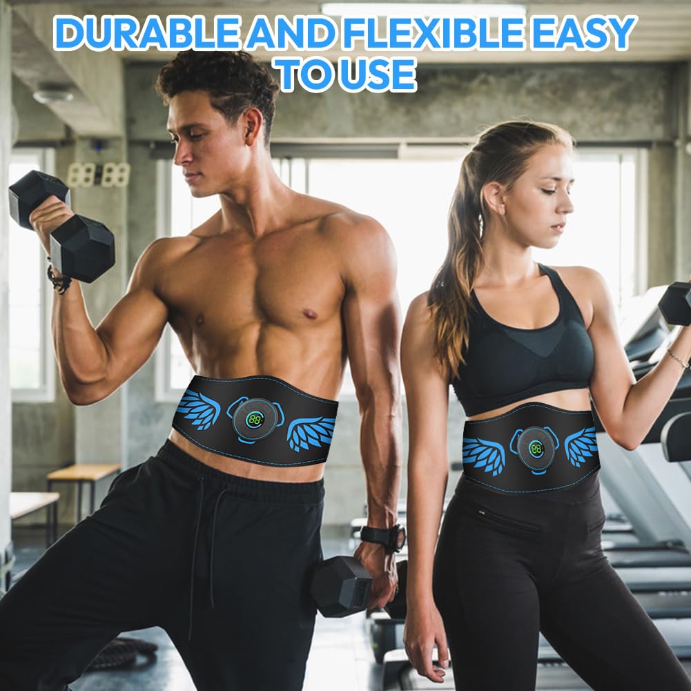 EMS Bauchmuskeltrainer Elektrisch, EMS Trainingsgerät, mit 10 Modi & 39 Intensitätsstufen, Bauchtrainer Elektrisch, für Bauch/Arme/Beine, Männer und Frauen