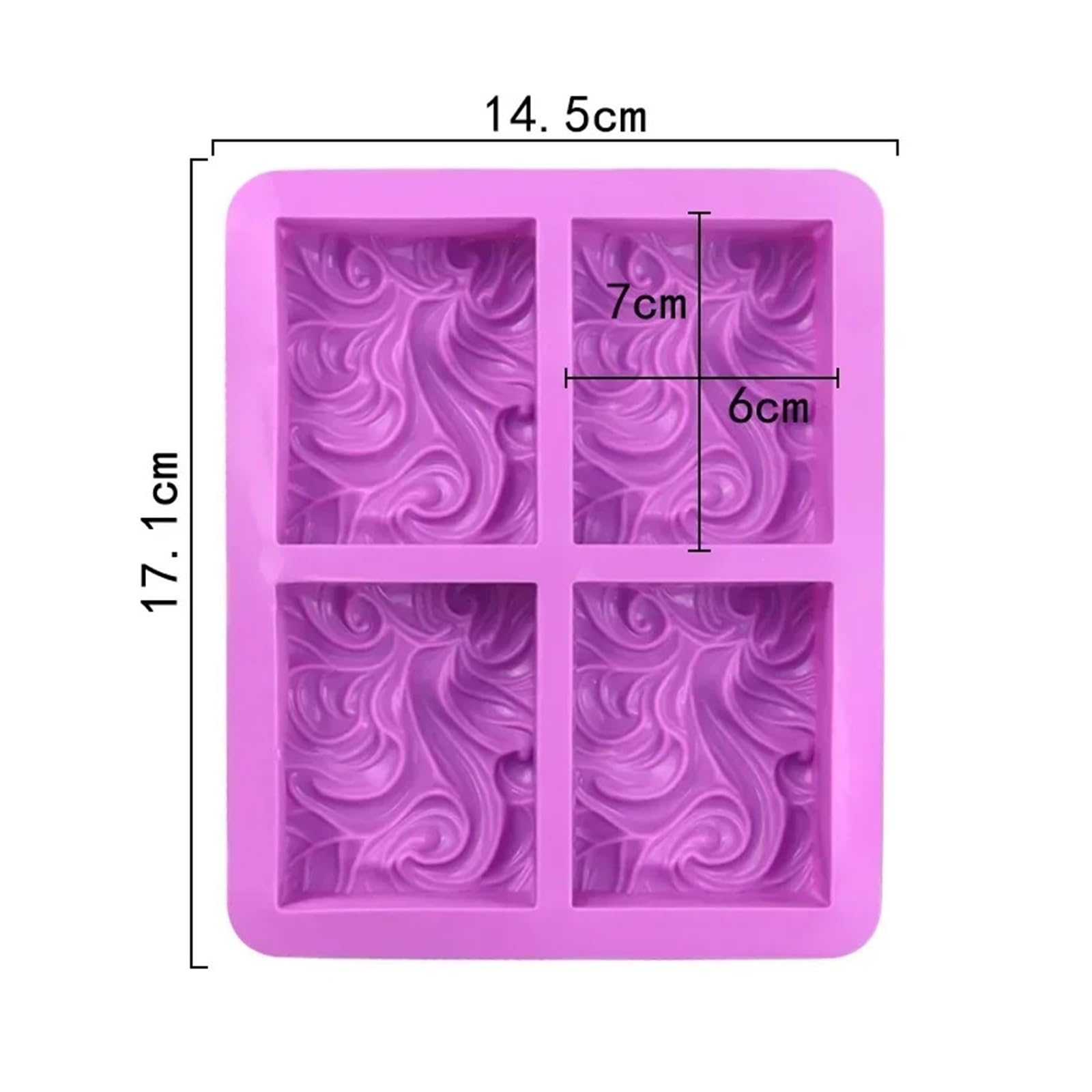 Stampi per sapone in silicone Stampo for sapone in silicone 3D fatto a mano da 1/2 pezzi con motivo ondulato for a fai te, candele, resina, gesso, strumenti for decorare torte(Purple 2Pcs)