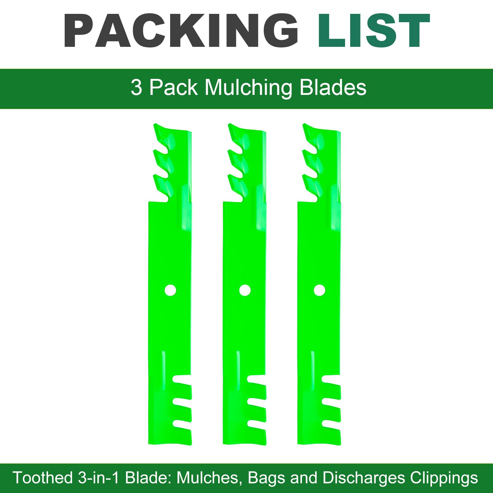 Cuchilla para cortacésped (mulching) sustituye a S Cag 482878 A48108 48108 481707 481711 48185 Ex Mark 1-633482 (paquete de 3)