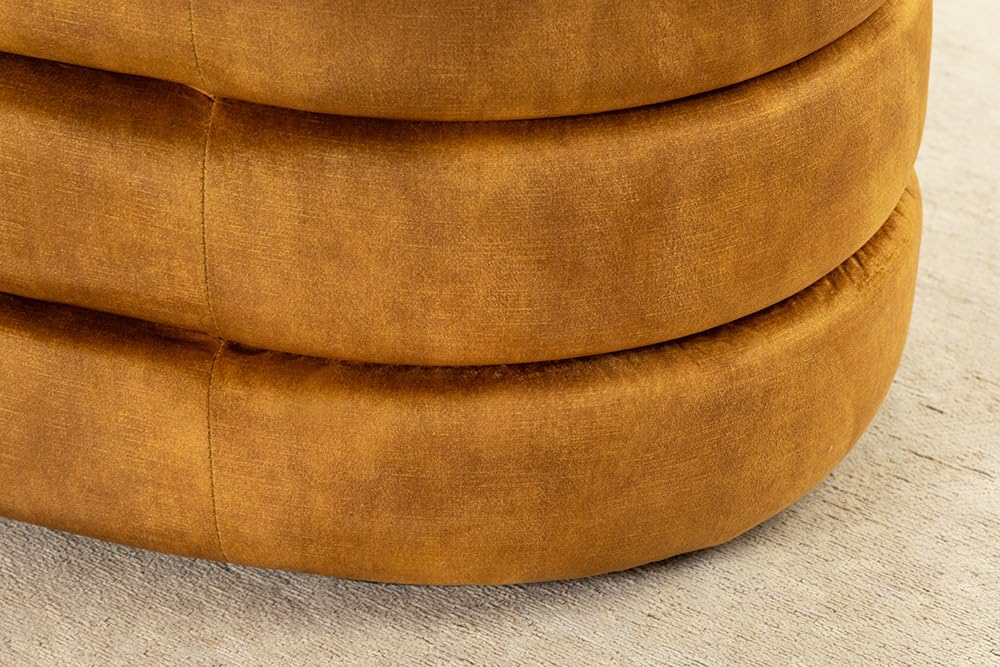 Riess Ambiente Extravagante Polsterbank Vogue - 115cm - senfgelb - Samt Sitzbank mit Stauraum modern Schlafzimmer Flur
