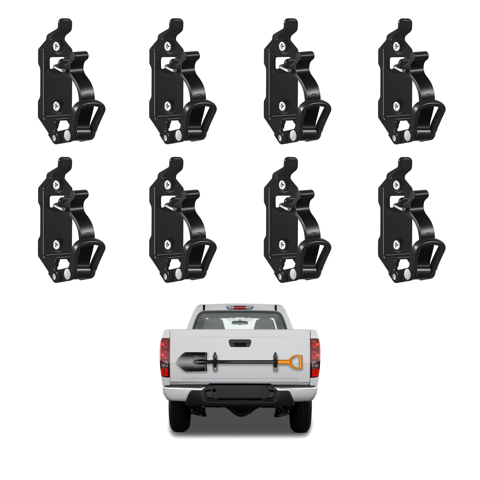Dachträger-Schaufelhalter-Set, Metall, Gummi, Klemm-Montageset, Schnellspanner, Schaufelhalter, Landewagen, Wandhalterung, Zubehör, 8 Stück
