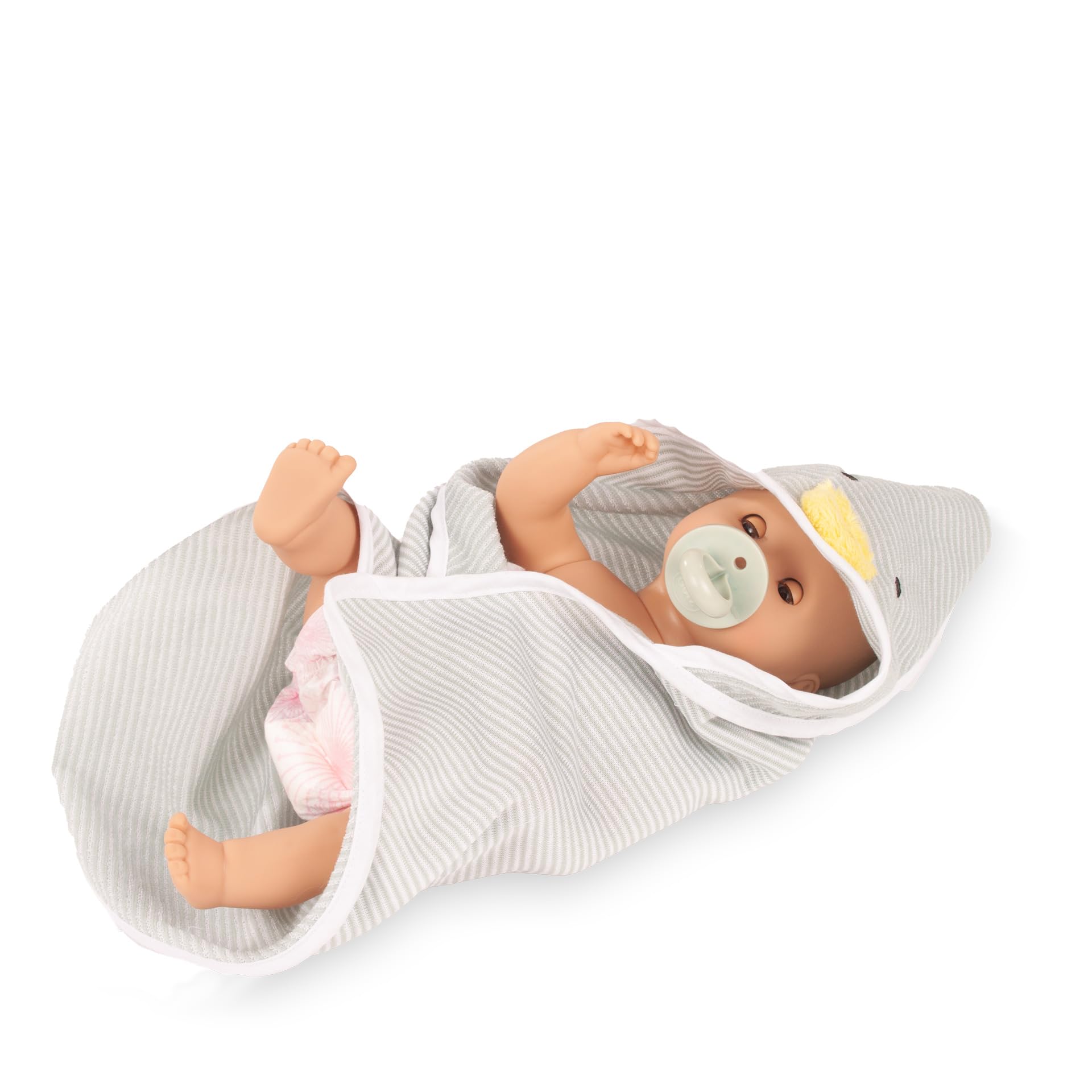 Götz 2653163 Sleepy Aquini Girl Set Little Duck Puppe 33 cm Badepuppe 9-TLG | für Kinder ab 3 Jahren, Babypuppe, ohne Haare, Hartkörper, blaue Schlafaugen, Trink-/Töpfchenfunktion, Badewanne und Badeente