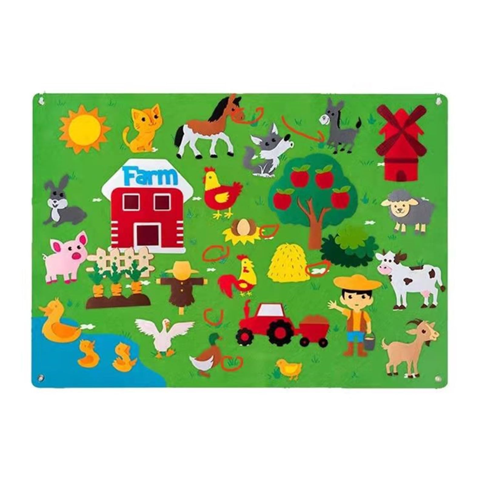 Zundo Felt Farm Story Board Set, Interactive Felt Board for Toddlers, Farm Themed, Non-Foldable