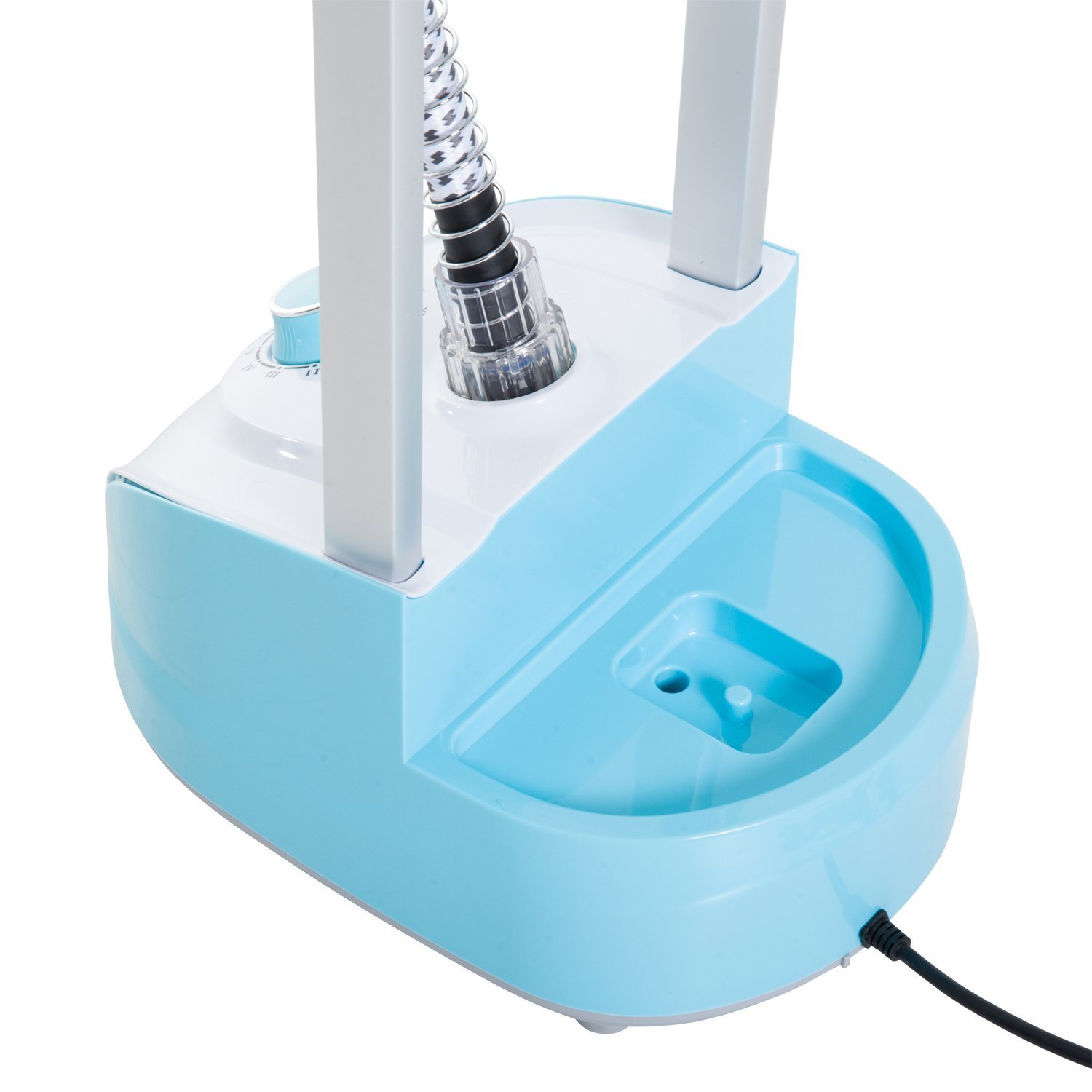 HOMCOM Plancha Vertical 1950W 2 L Plancha de Vapor Vertical con Temperatura Ajustable en 11 Niveles y Barra Telescópica Centro de Planchado Vertical para Hogar Oficina Azul