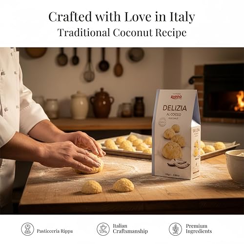 Miniatura 3 de Rippa Delizia Al Soft - Galletas italianas con rico sabor a coco, disfruta de galletas frescas de panadería para un delicioso sabor que se derrite