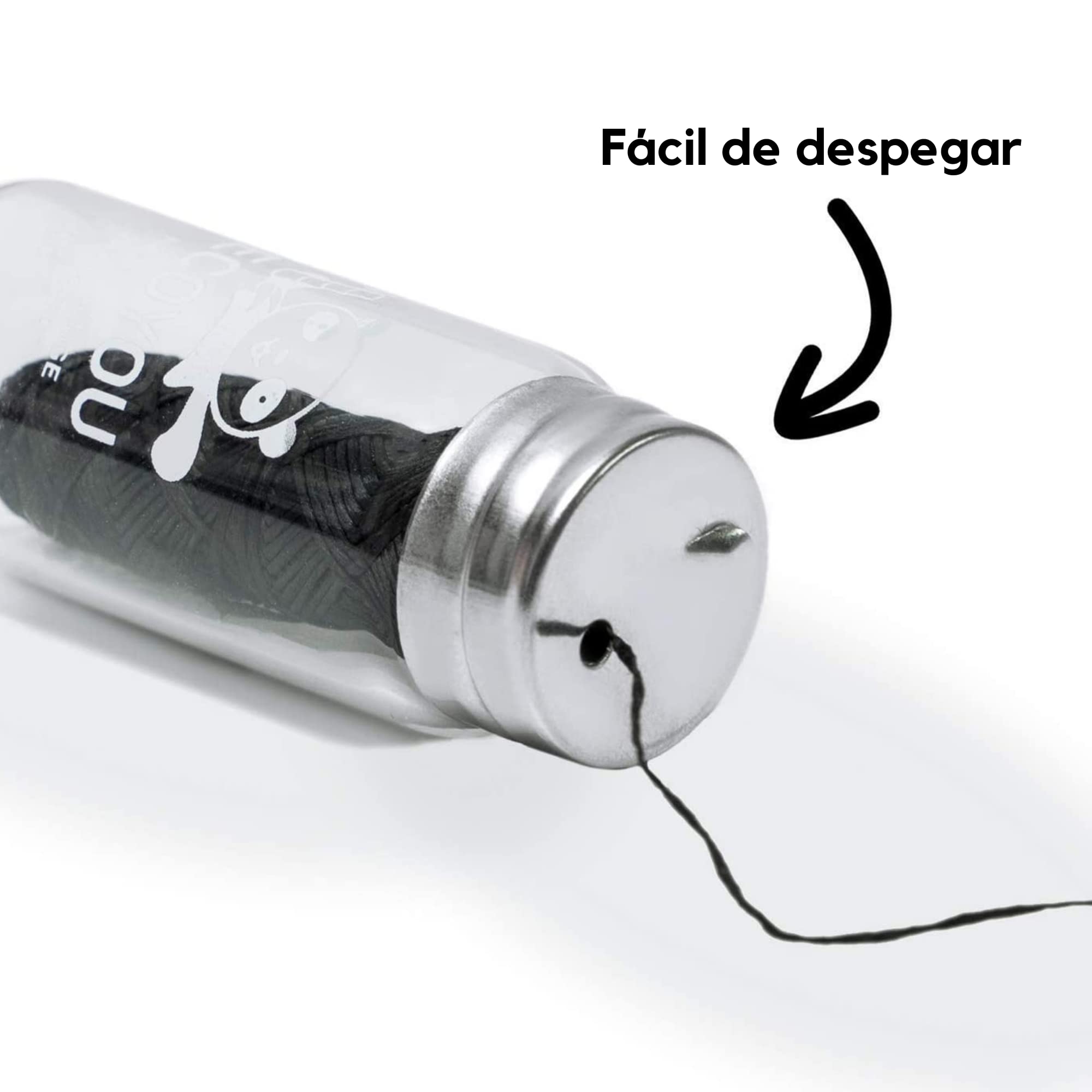 Seda Dental EcoYou – Sostenible, De Carbón Activo de Bambú, En Botella de Vidrio, Sin Plástico, Reutilizable, Vegano, Resistente, Sabor Menta, Limpieza Dental Ecológica, Negro