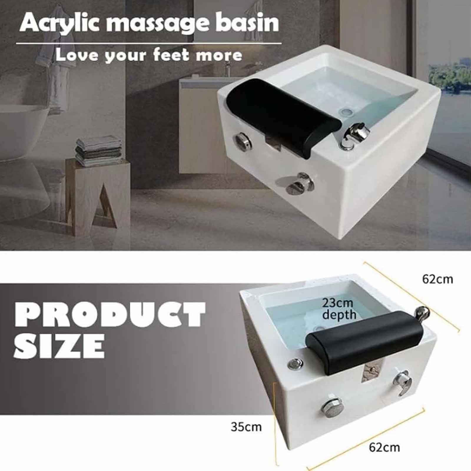Masseur de bain pour les pieds – Baignoire réglable avec contrôle de la température pour trempage, traitement relaxant pour les pieds secs craquelés et les pédicures