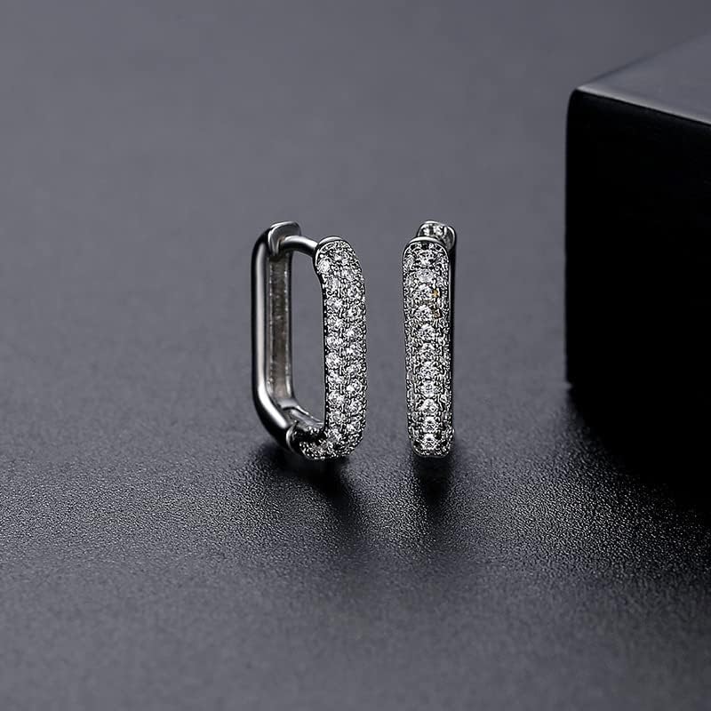 14K Gold Over S925 Silver Oval Hoop Earrings, Moissanite Hoop Earrings, Simple Elegant Jewelry Gifts for Wife - Image 4