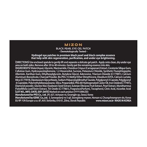 Miniatura 9 de MIZON Máscara de parche de gel para ojos de perla, máscara de tratamiento de ojos que reduce las arrugas y la hinchazón, tratamiento de ojeras,