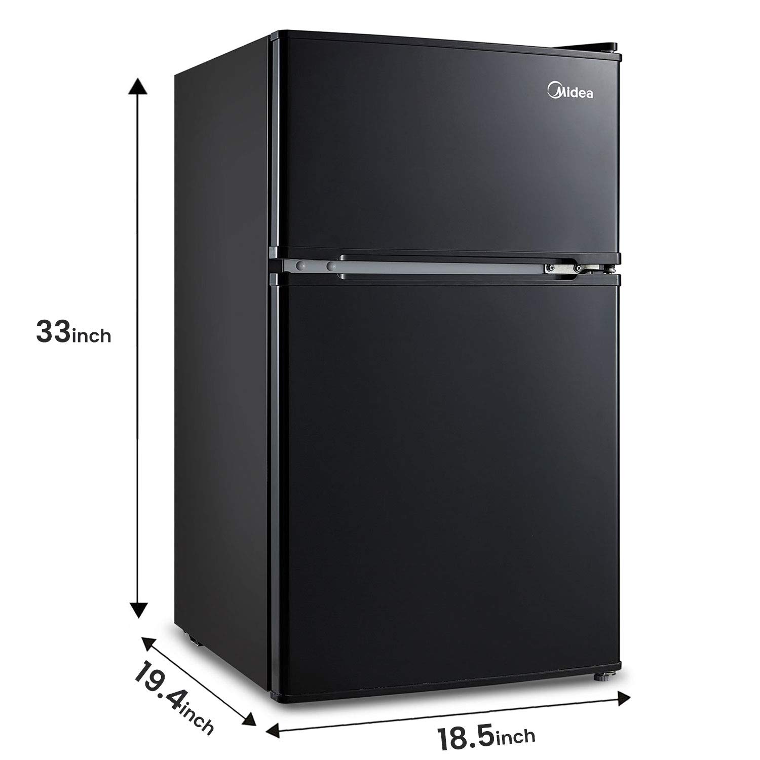 Midea WHD113FB1 Double Door Mini Fridge with Freezer for Bedroom