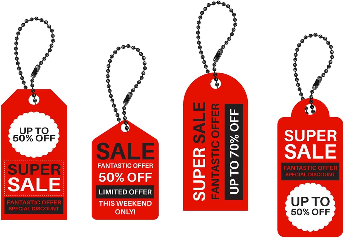 Black Ceiling Fan Pull Chain, 120" Extra Long Rust Proof 3mm Beaded Ball Light Pulls Extension Chains with 20Pcs Connectors - Image 7