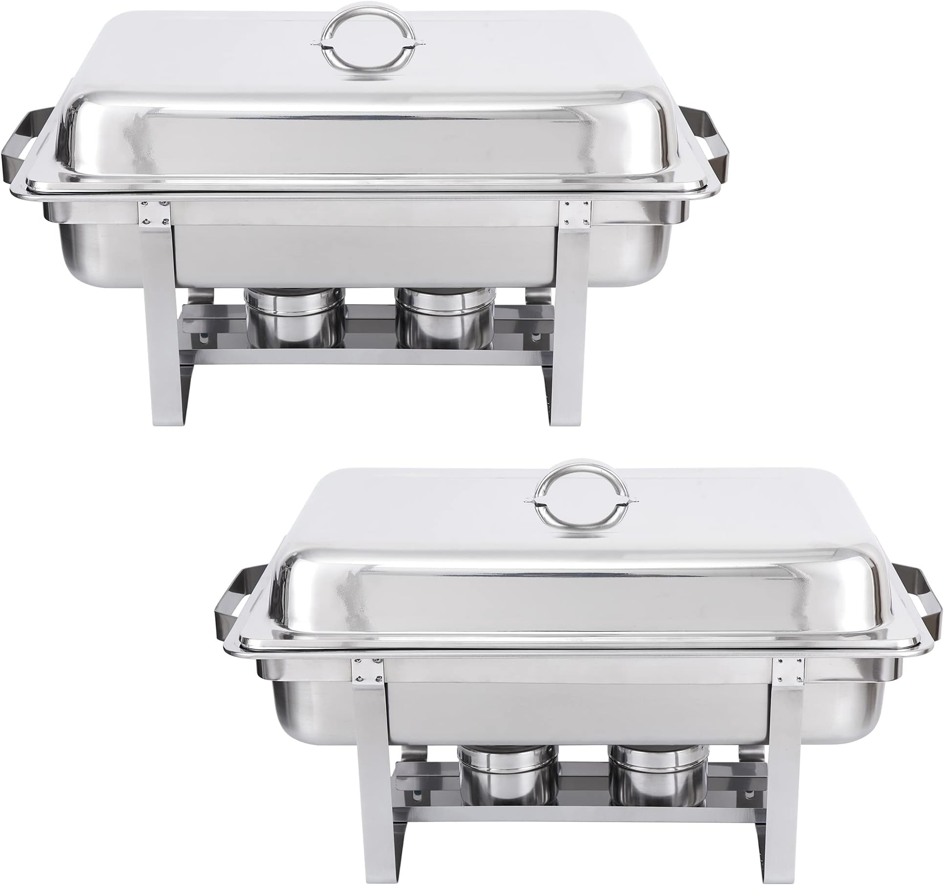 LEMY 8 Qt Stainless Steel Chafer Chafing Dishes Full Size Chafer for Catering Buffet Warmer Tray Kitchen Party Dining (2 Packs)