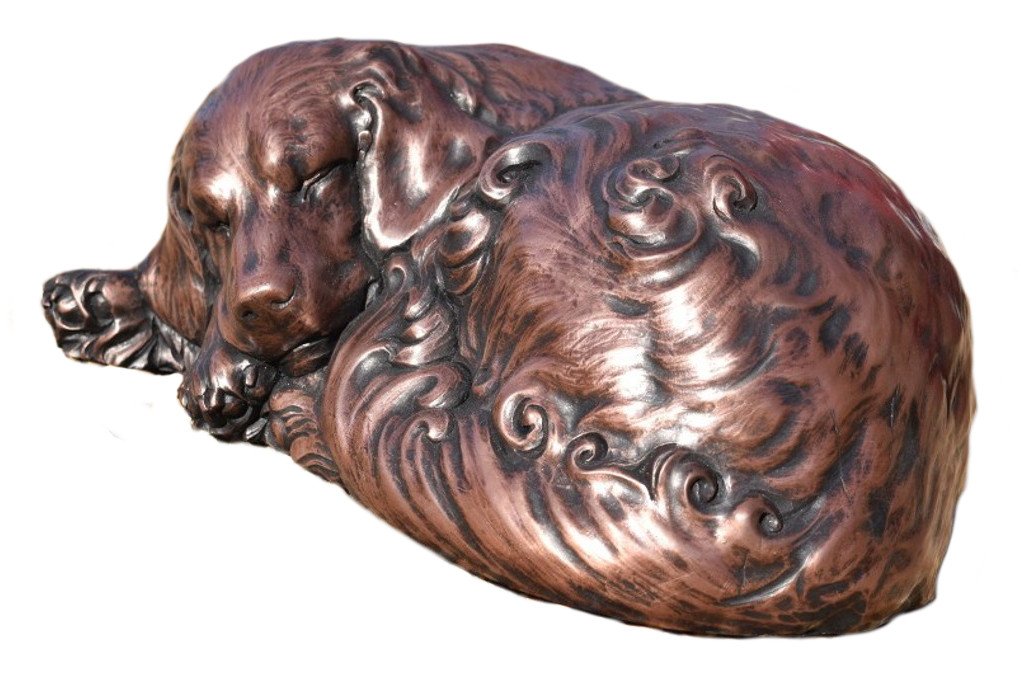 Rainbowbridge At Peace Dog Urn/Ashes Casket Handcrafted Memorial - Suitable for Indoor & Outdoor Use - Copper