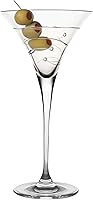 Vista 2 de Barski Martini - Vasos hechos a mano - Vidrio - Juego de 4 - Tallo alto - Decorado con diamantes Swarovski reales - 9 onzas - Hecho en Europa