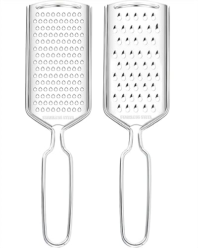Rallador de limón Zester Traje de 2 piezas,Rallador de queso de acero inoxidable,Molinillo fino de cocina para queso parmesano, jengibre, ajo, nuez
