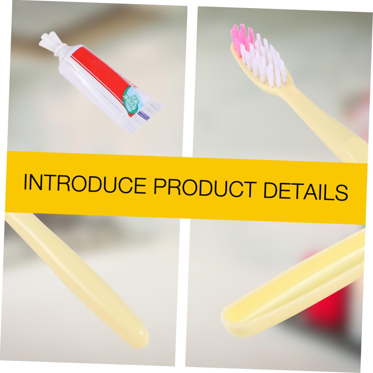 Kit Spazzolini Denti Usa e Getta Dentifricio da Viaggio, 100 Pezzi Gialli, Set Pratico per Pulizia Denti in Trasferta Stili multipli