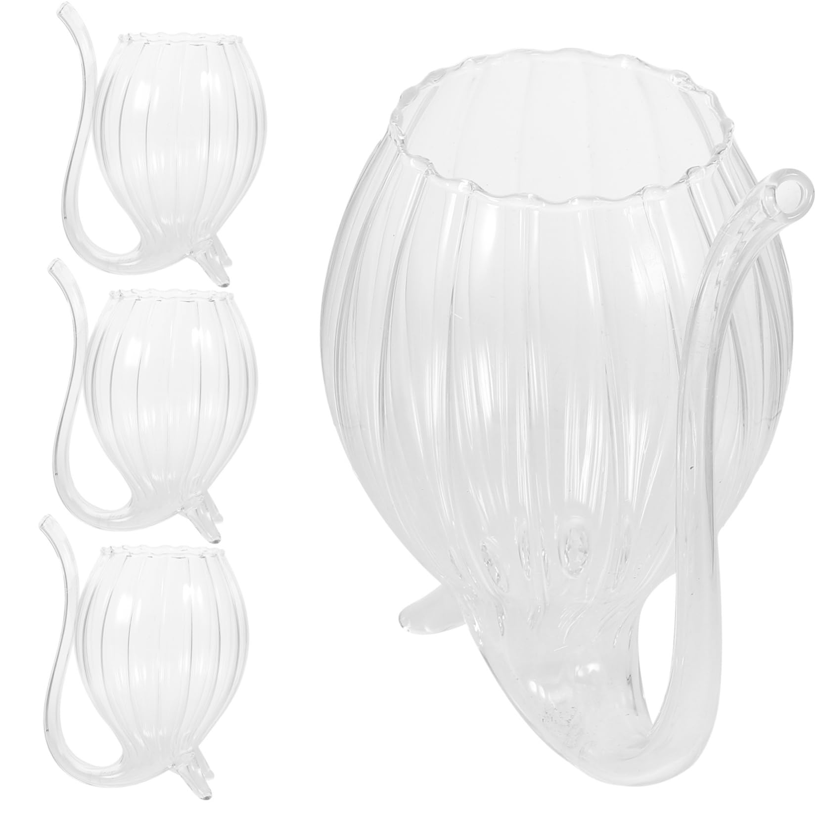 Verres à vin avec paille MAGICLULU | Tasses tressées transparentes pour cocktail de bar
