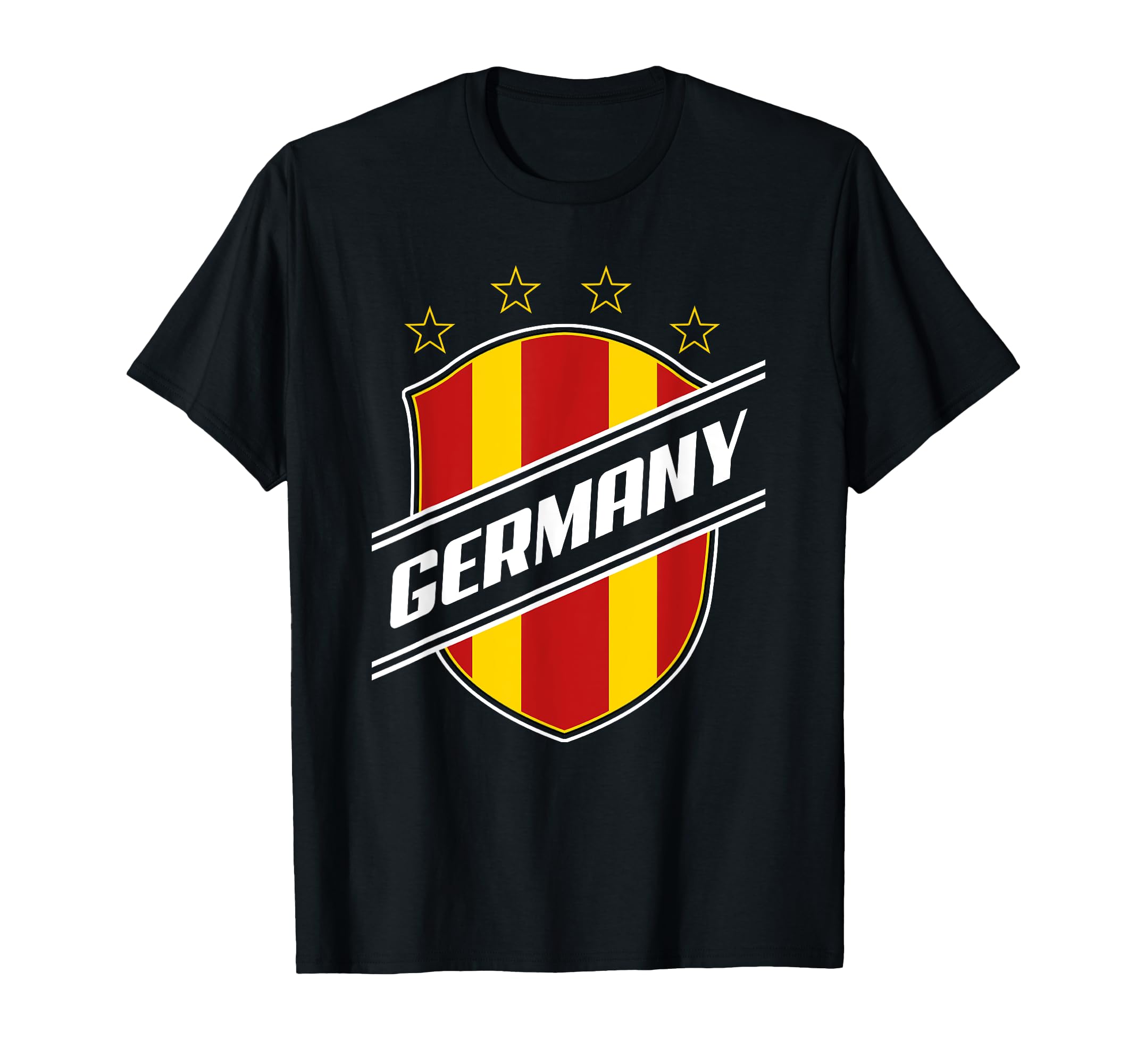 Germany Football Club Text Stripe T-Shirt, Black