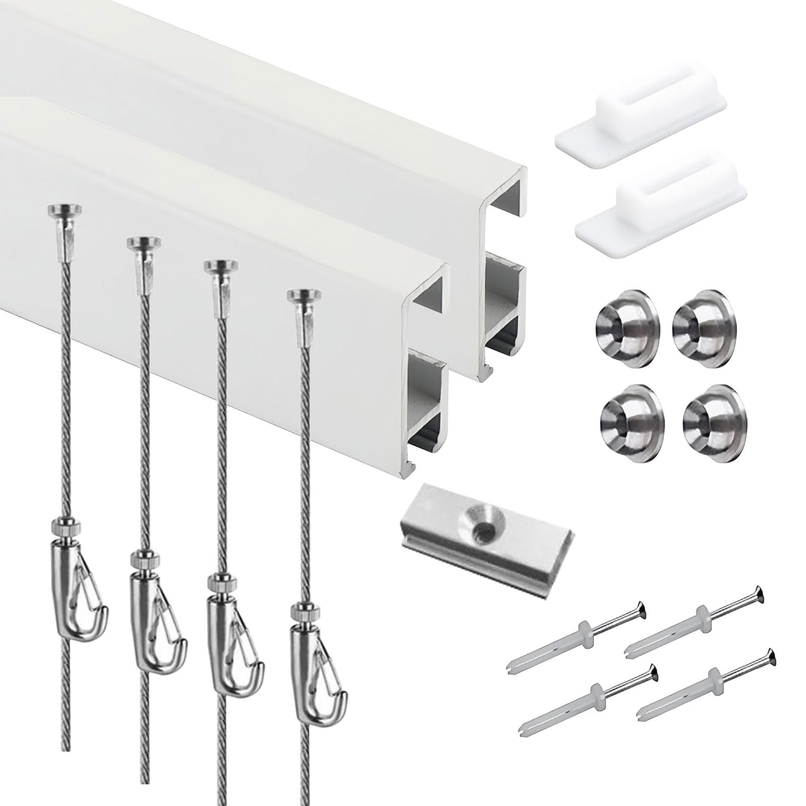 Cimaise Murale,Rail De Suspension pour Tableaux,SystèMe D'Accrochage De Cimaise,Capacité De Charge éLevéE,Convient Aux Salons,Couloirs,Galeries,Chambres Et Bureaux