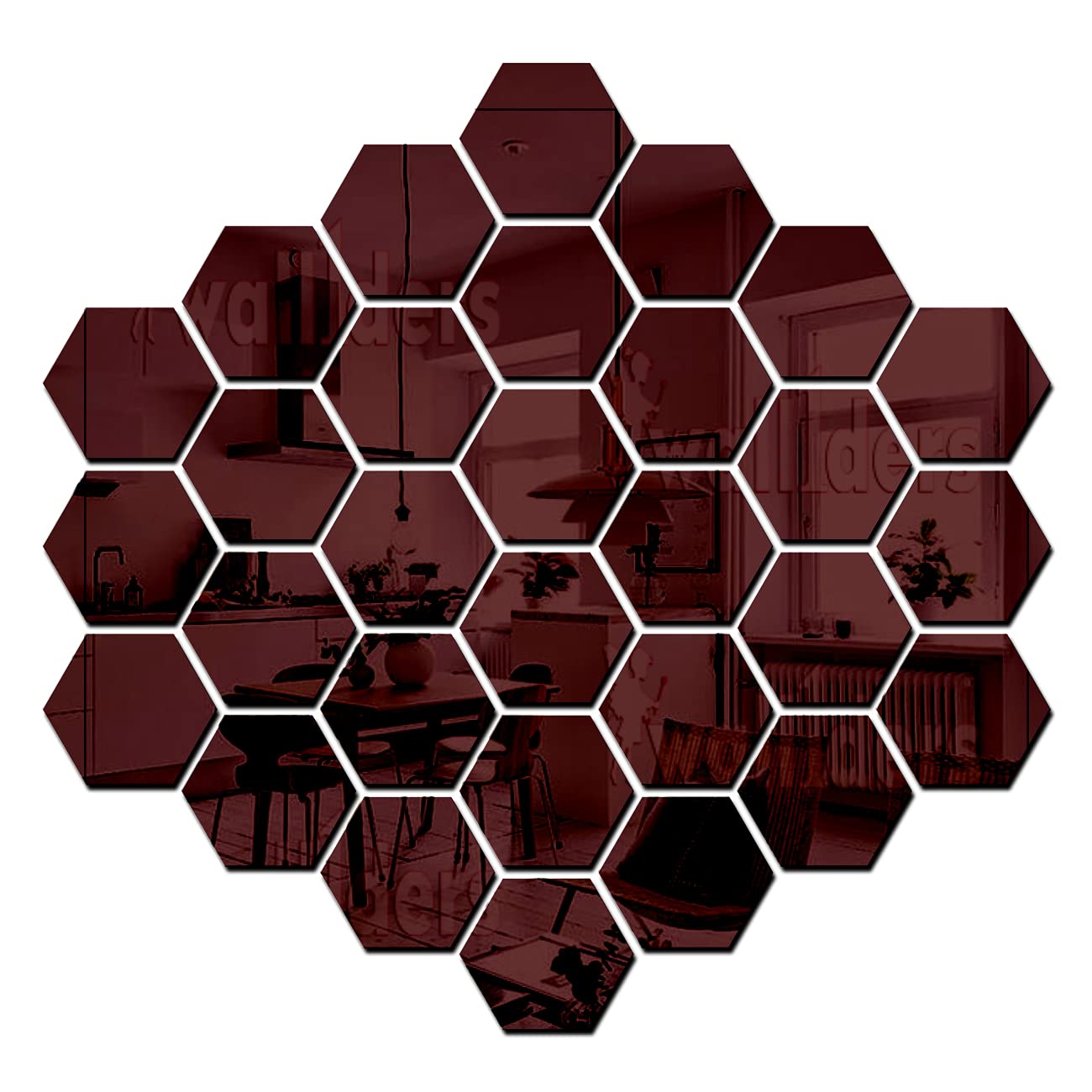 Wall1ders 30 Hexagon Mirror Wall Stickers with 10 Butterfly, Mirror Stickers for Wall, Acrylic Stickers, Wall Mirror Stickers, Wall Stickers for Bedroom, Hall, Home Officess. (Brown) (B09B4BX13J) Amazon Price History, Amazon Price Tracker